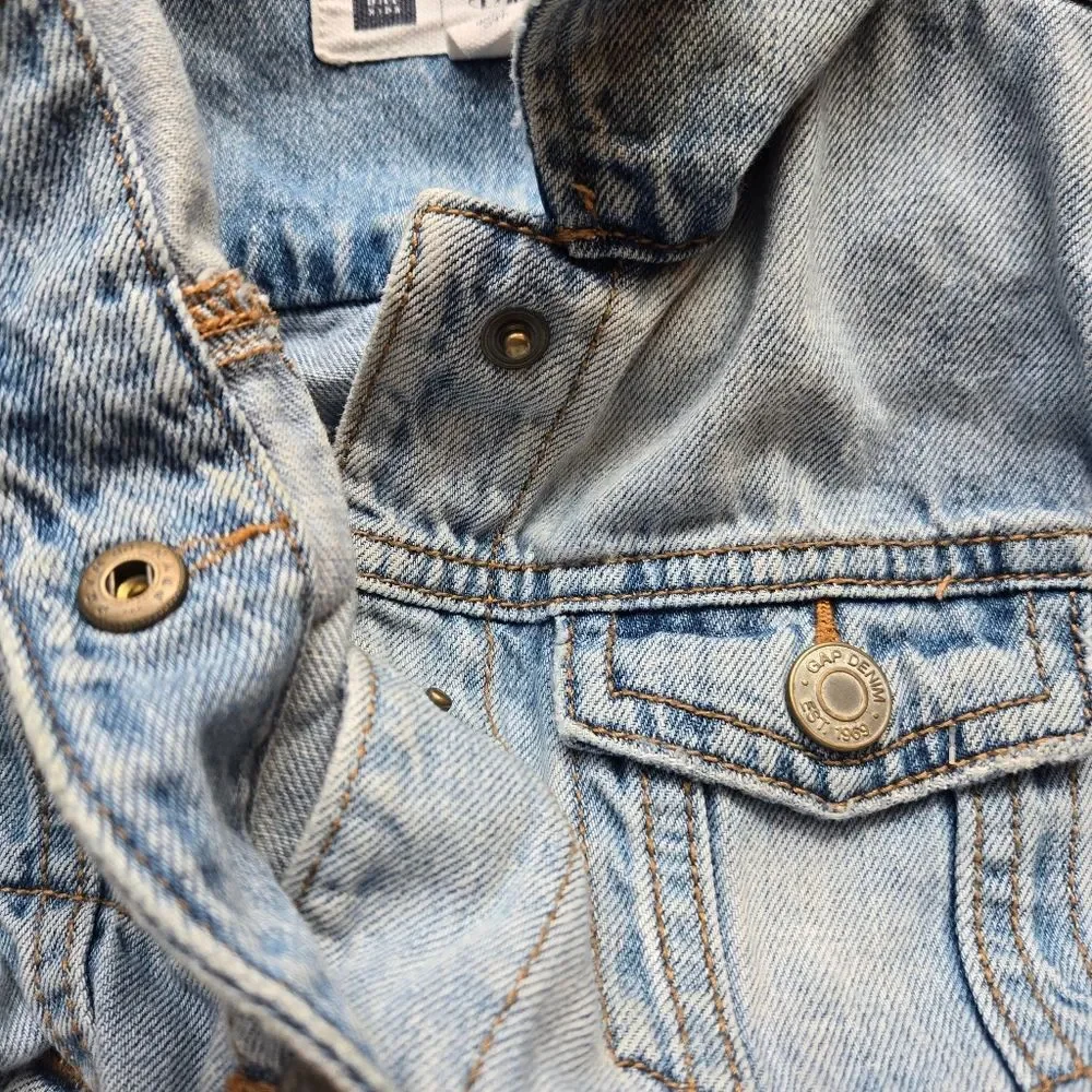 Disney Gap Girls Small Jean Jacket Bambi Thumper Ruffle Sequin Denim Character
